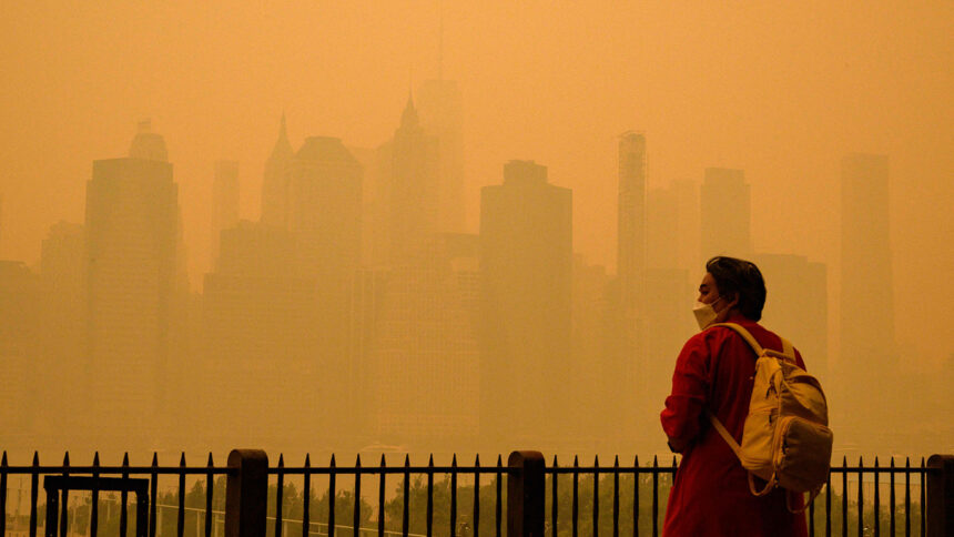 In pictures: Smoke from wildfires turns North American skies orange