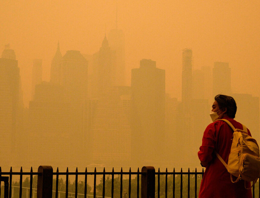 In pictures: Smoke from wildfires turns North American skies orange