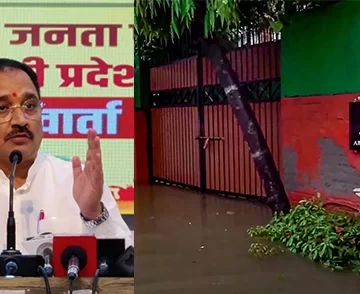 Road at PWD minister Atishi’s house flooded, BJP delhi chief takes a swipe