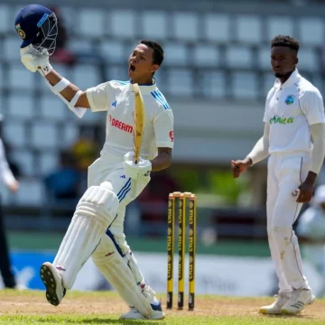 IND VS WI test day 2 records galore as jaiswal fires maiden test ton in wi