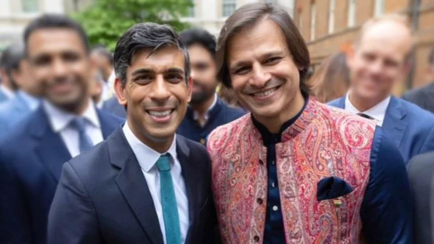 Vivek  meets Rishi at his 10 Downing Street reception