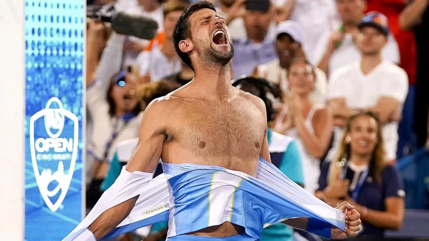 Djokovic tears jersey in Hulk Hogan-like celebration after taking revenge from Alcaraz