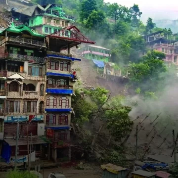 Landslide destroys several buildings in India’s Himachal Pradesh state