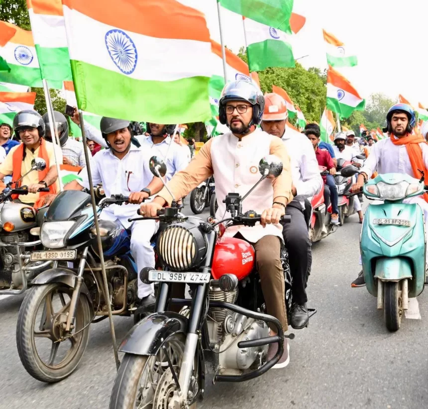 MPs Go On Morning Bike Ride In Delhi To Launch Har Ghar Tiranga 2.0