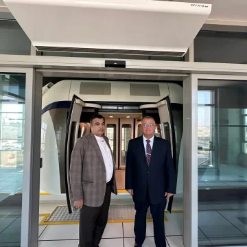 Gadkari takes test ride of Sky Bus in Sharjah