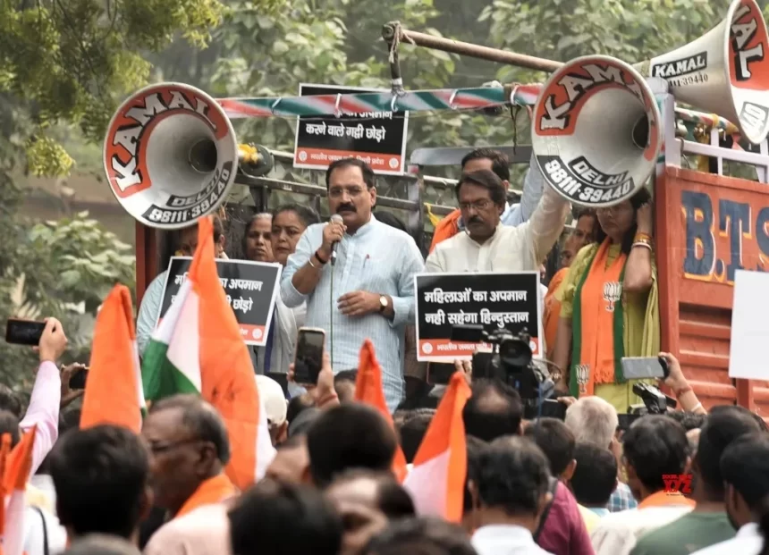 BJP stages protest outside JD(U) office, demands Nitish Kumar’s resignation