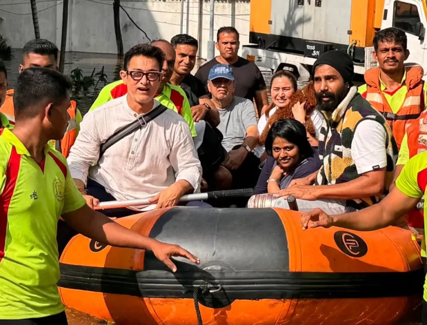 Aamir Khan stranded in Chennai floods,rescued after 24 hours Aamir Khan stranded in Chennai floods,rescued after 24 hours