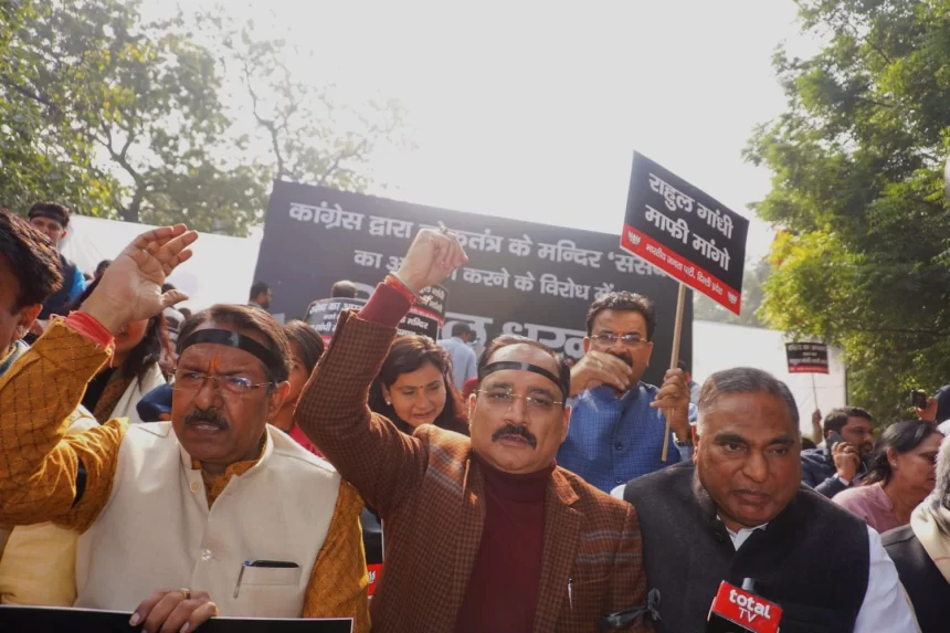 Delhi BJP stages protest at Jantar Mantar against I.N.D.I.A