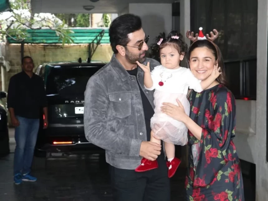 Ranbir, Alia Introduce Blue-Eyed Raha to Media