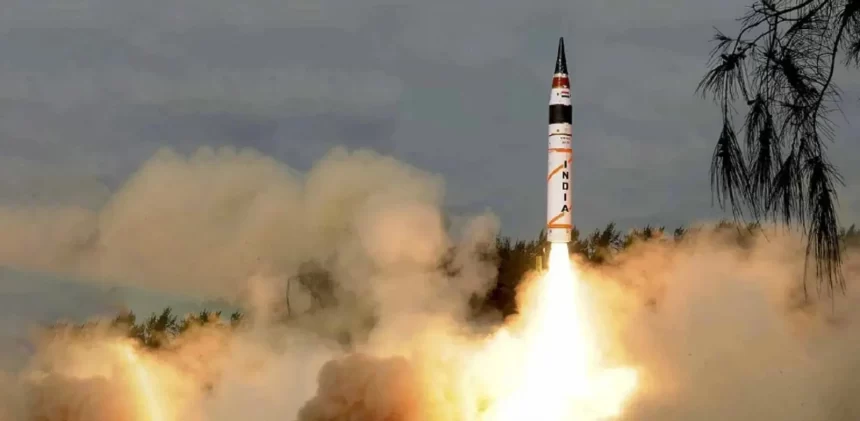 India test-fires Agni-V ballistic missile with multiple warhead technology under Mission Divyastra