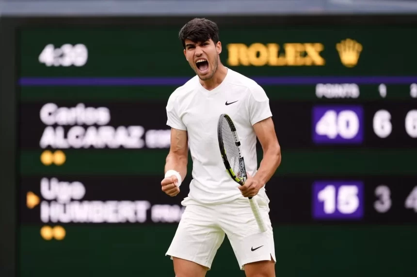 Alcaraz through to quarter-finals after hard-fought four-set win over Ugo Humbert