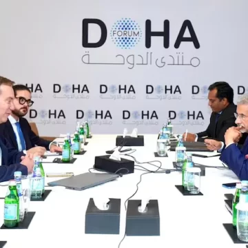 Dr. Jaishankar holds talks with World Economic Forum CEO Brende in Doha