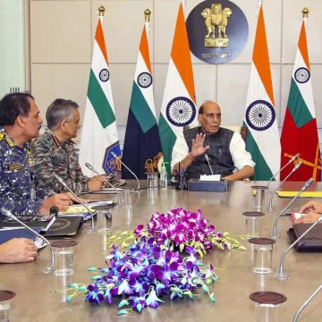Rajnath reviews security situation with CDS, 3 service chiefs