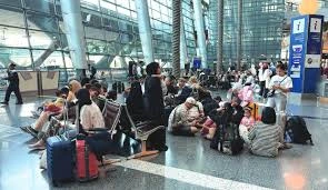 Hundreds of thousands of travellers stranded or diverted by airspace in Middle East