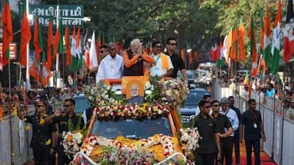 PM Modi holds roadshow in poll-bound Puducherry, In boost NDA campaign PM Modi holds roadshow in poll-bound Puducherry, In boost NDA campaign
