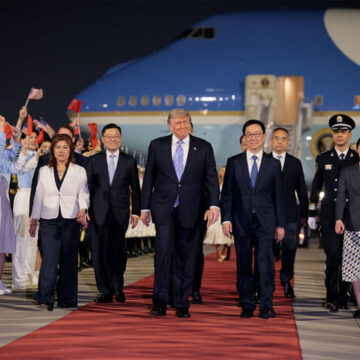 Trump arrives in China for summit with Xi Jinping