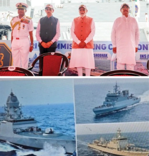 PM Modi commissions three indigenous naval ships, says maritime strength key to Viksit Bharat PM Modi commissions three indigenous naval ships, says maritime strength key to Viksit Bharat