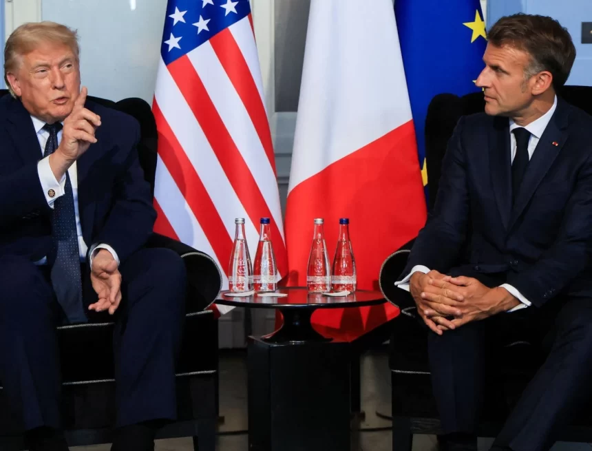 Trump touts Iran deal and Ukraine ambition as he arrives at G7