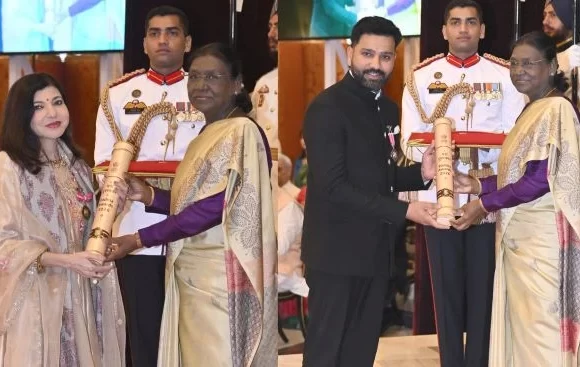 President Murmu Presents Padma Awards; Rohit, Mammootty, Madhavan Honoured President Murmu Presents Padma Awards; Rohit, Mammootty, Madhavan Honoured