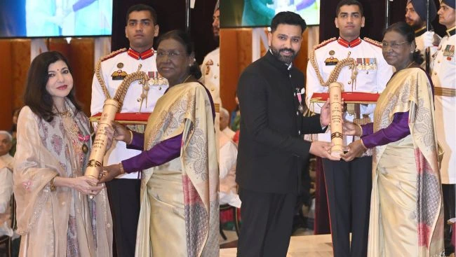 President Murmu Presents Padma Awards; Rohit, Mammootty, Madhavan Honoured President Murmu Presents Padma Awards; Rohit, Mammootty, Madhavan Honoured