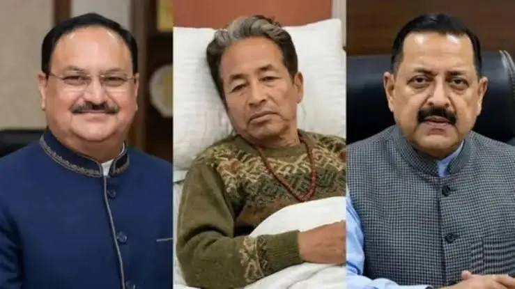 Dr. Jitendra Singh, JP Nadda meet Sonam Wangchuk at Medanta hospital