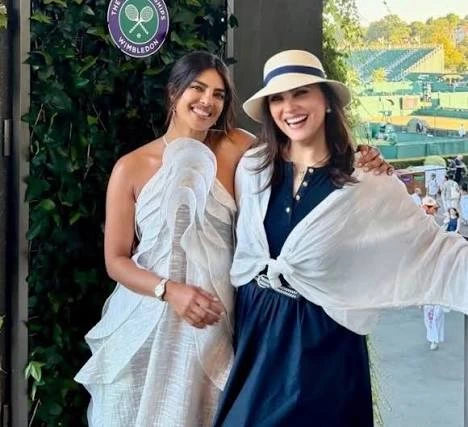 Priyanka Chopra and Lara Dutta Reunite at Wimbledon Priyanka Chopra and Lara Dutta Reunite at Wimbledon