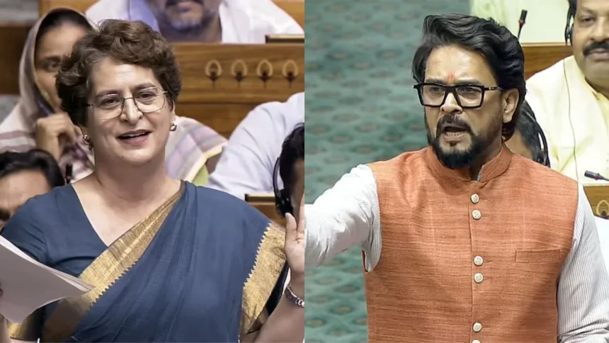 Priyanka Gandhi vs Anurag Thakur Spar Over “Cow Urine Expert” Jab At IIT Professor Priyanka Gandhi vs Anurag Thakur Spar Over “Cow Urine Expert” Jab At IIT Professor
