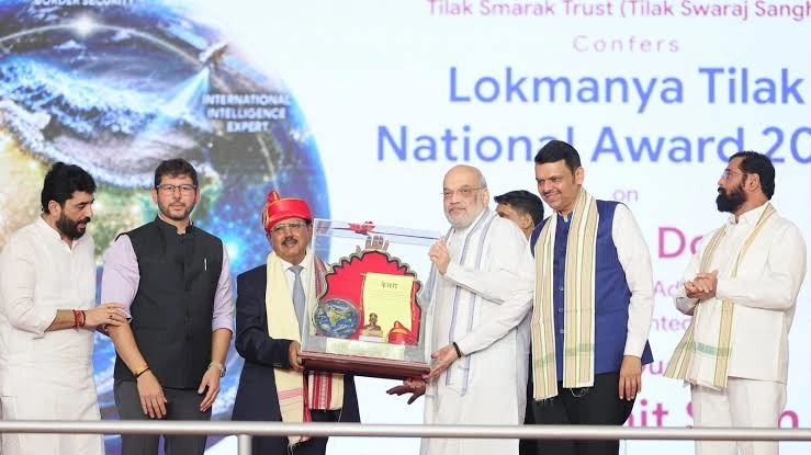 HM Amit Shah presents Lokmanya Tilak National Award 2026 to NSA Ajit Doval HM Amit Shah presents Lokmanya Tilak National Award 2026 to NSA Ajit Doval