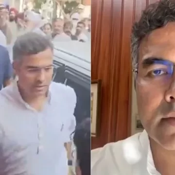 Delhi PWD Minister Parvesh Verma slaps man filming him while inspecting road in west Delhi Delhi PWD Minister Parvesh Verma slaps man filming him while inspecting road in west Delhi