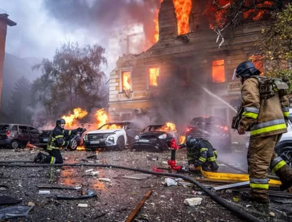 Russian drones hammer apartments, offices and a cultural landmark in Ukraine Russian drones hammer apartments, offices and a cultural landmark in Ukraine