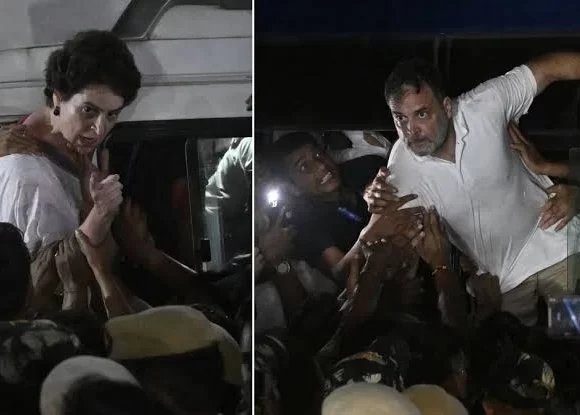 Rahul, Priyanka Gandhi Detained During Protest Against Gyanesh Kumar