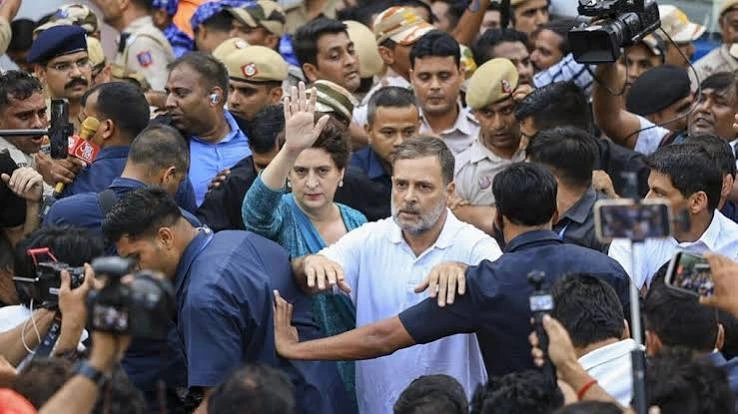 Opposition vs CEC: RaGa Priyanka forcibly removed, detained during INDIA bloc protest in Delhi